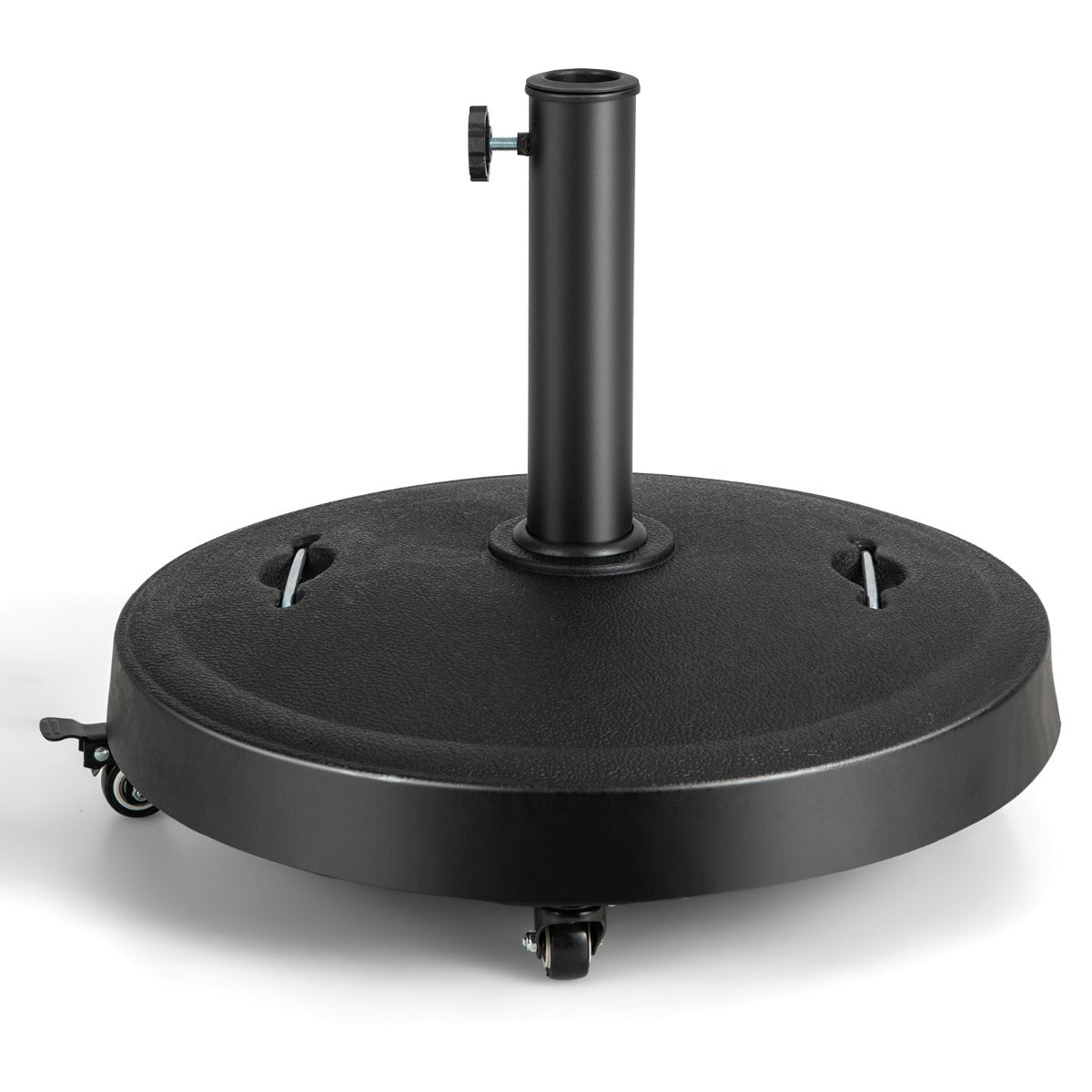 LIVSK Ronde Parasolvoet - 23 kg - Met Wielen en Handgrepen - Inclusief Adapters 38/48 mm - Voor Parasol 300 cm - Zwart