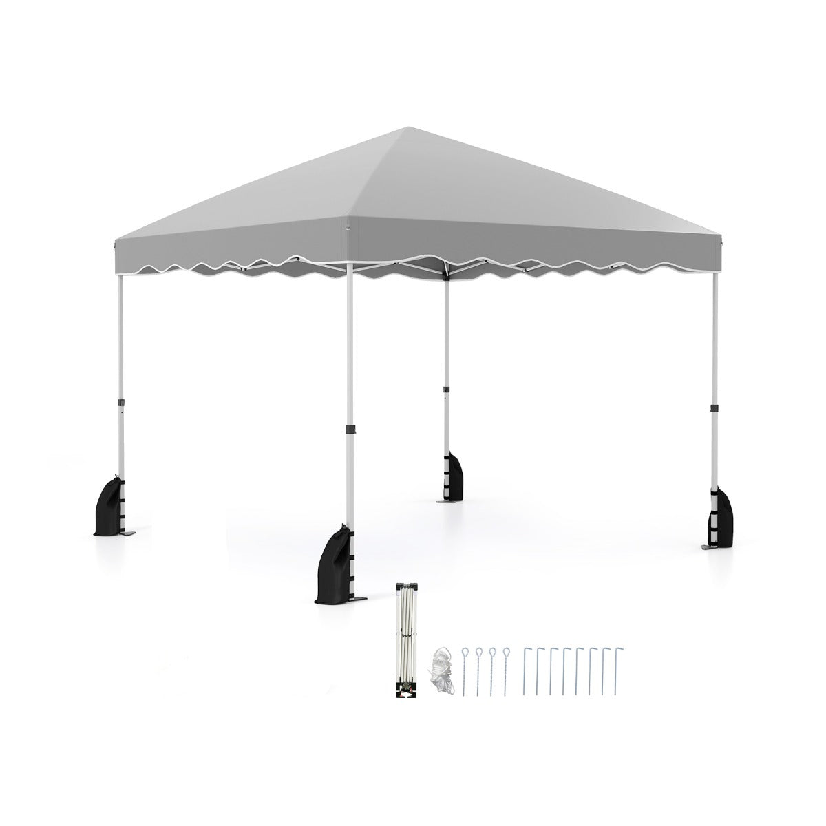 LIVSK Pop-up Luifel Tent 300 x 300 x 266-286 cm - Waterdicht - 3 Instelbare Hoogtes - Inclusief Roltas en Stabiliteitsaccessoires