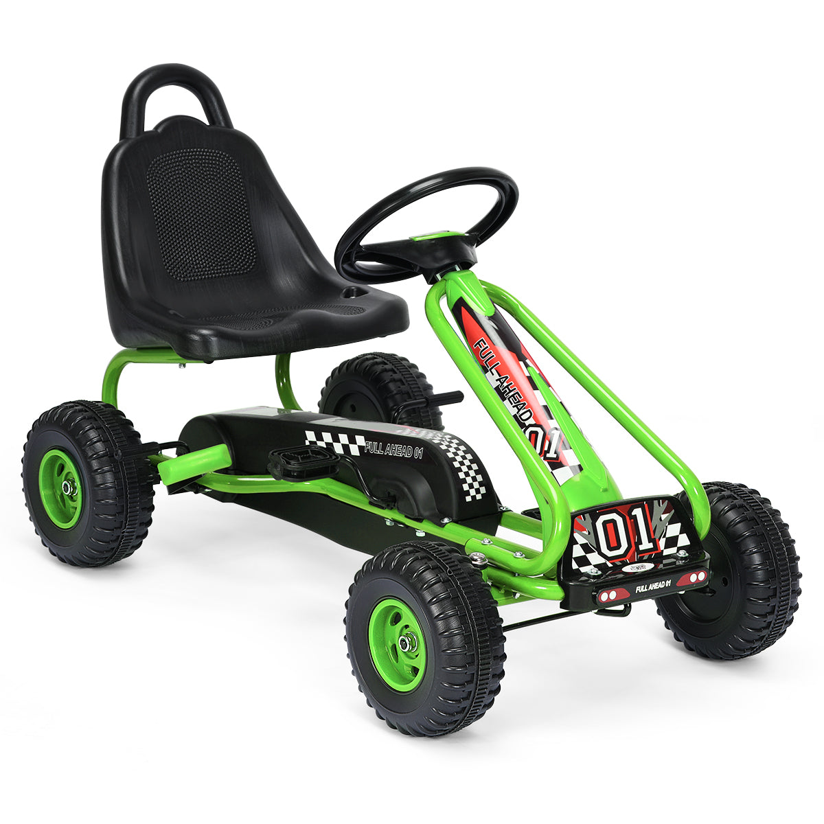 LIVSK Pedaalkart voor Kinderen - Verstelbaar Zitje - Antislipwielen - Tot 30 kg - Stimuleert Beweging - 92 x 50 x 53 cm -