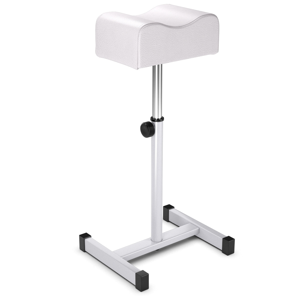 LIVSK Verstelbare Pedicure Voetensteun - Stalen Frame - Hoogte 45-65 cm - Comfortabel Kussen - Voor Thuis en Salon - Wit