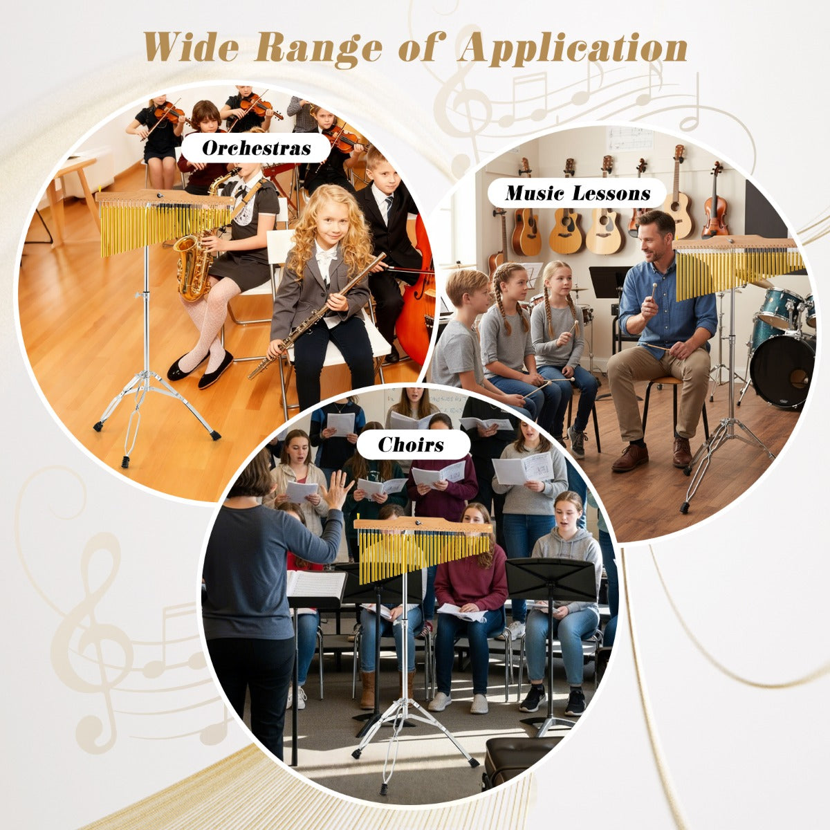 Livsk costway percussie instrument met 36 staven voor volwassenen windcarillon met een rij en verstelbare standaard draagtas hamer muziekinstrument 6