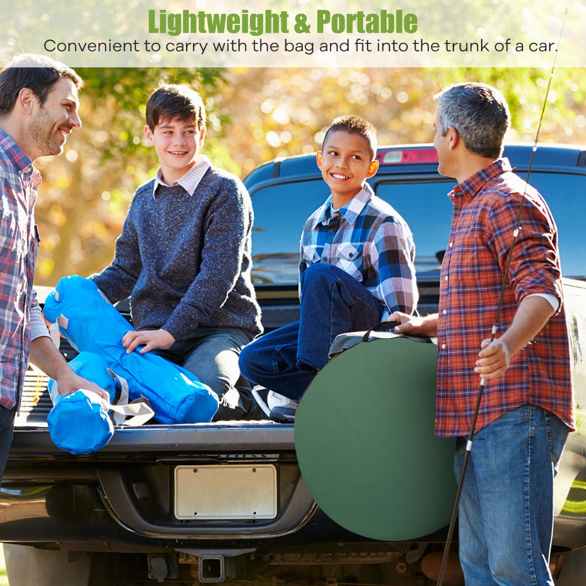 LIVSK Draagbare Kampeertent - Pop-Up Douchetent met Zijvak - Eenvoudig Opzetten - Lichtgewicht en Duurzaam - 120 x 120 x 190 cm -