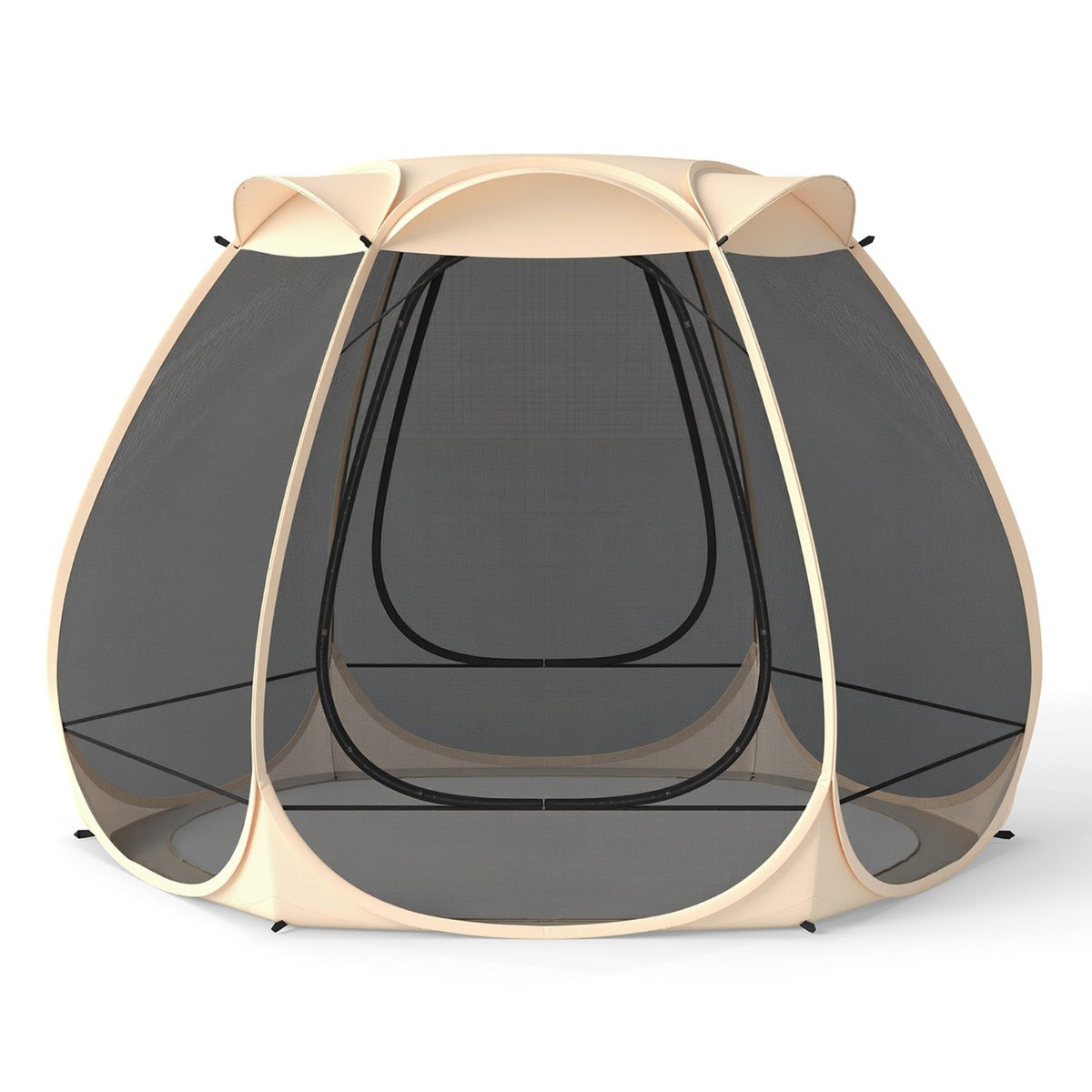 LIVSK Pop-up Mesh-tent - Voor 4-6 Personen - Insectenbescherming - Eenvoudig op te zetten - Stevige constructie - Zwart