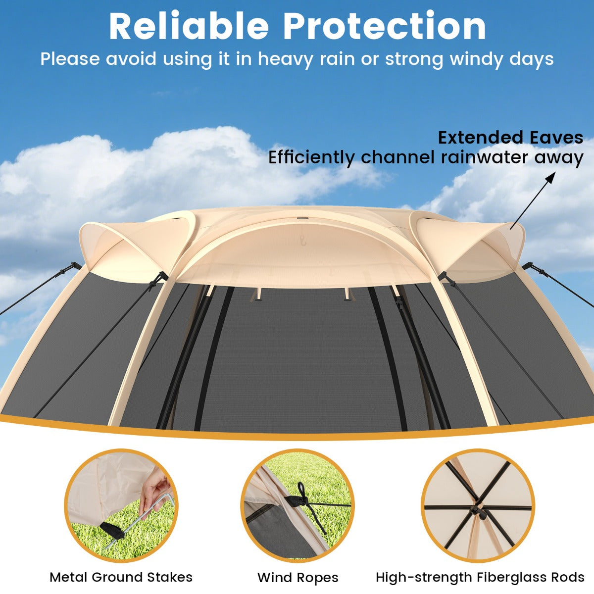 LIVSK Pop-up Mesh-tent - Voor 4-6 Personen - Insectenbescherming - Eenvoudig op te zetten - Stevige constructie - Zwart