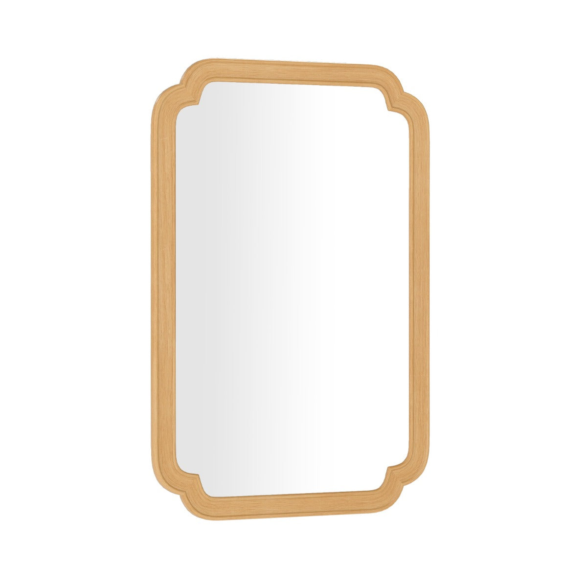 LIVSK Decoratieve Wandspiegel 90 x 60 cm - Rustieke Stijl - Hoogwaardige MDF-lijst - Flexibele Installatie - Natuurlijk
