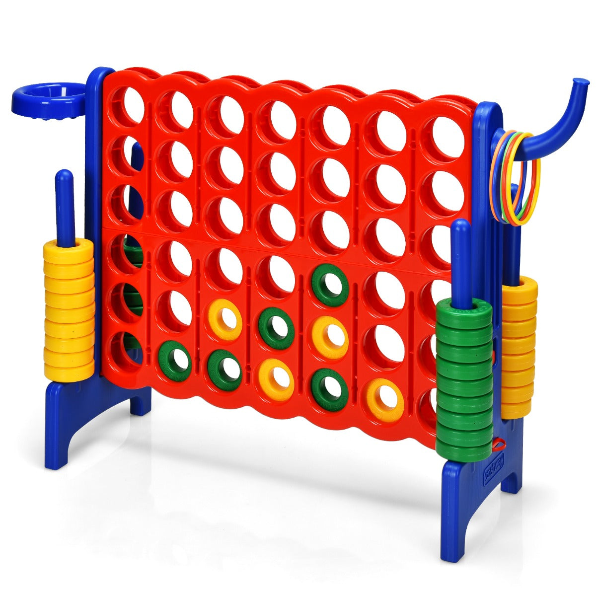 LIVSK Reuze 4-in-1-rij Spelset - Duurzaam PP en PE - Kindvriendelijk - Voor Binnen en Buiten - Ontwikkelt Vaardigheden -