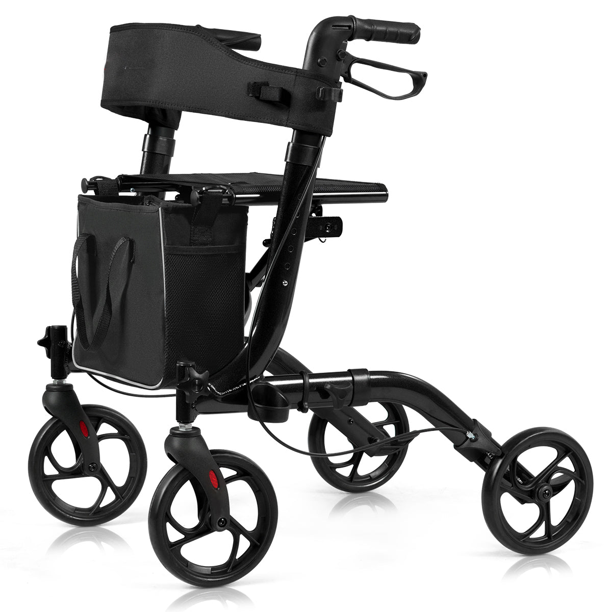 LIVSK Opvouwbare Rollator - Lichtgewicht Aluminium - Verstelbare Hoogte - Ergonomische Handgrepen - Tot 136 kg - Zwart