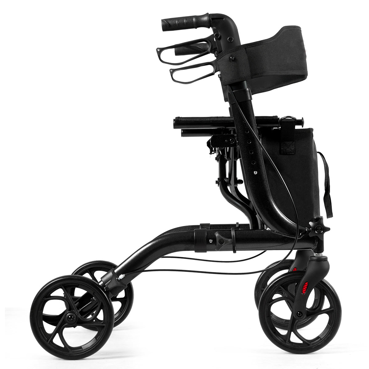 LIVSK Opvouwbare Rollator - Lichtgewicht Aluminium - Verstelbare Hoogte - Ergonomische Handgrepen - Tot 136 kg - Zwart