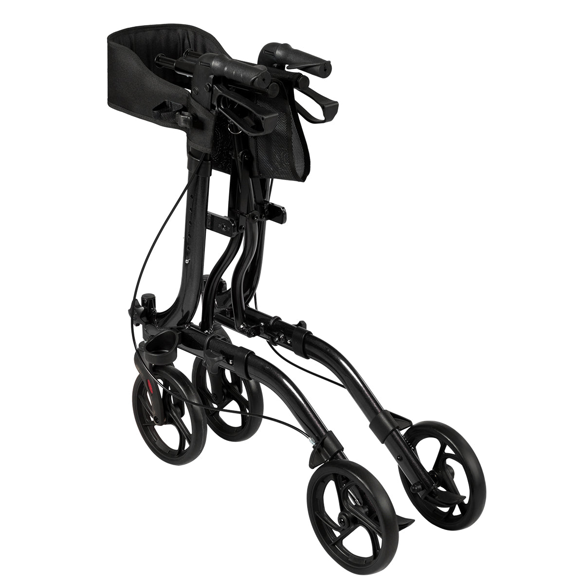 LIVSK Opvouwbare Rollator - Lichtgewicht Aluminium - Verstelbare Hoogte - Ergonomische Handgrepen - Tot 136 kg - Zwart