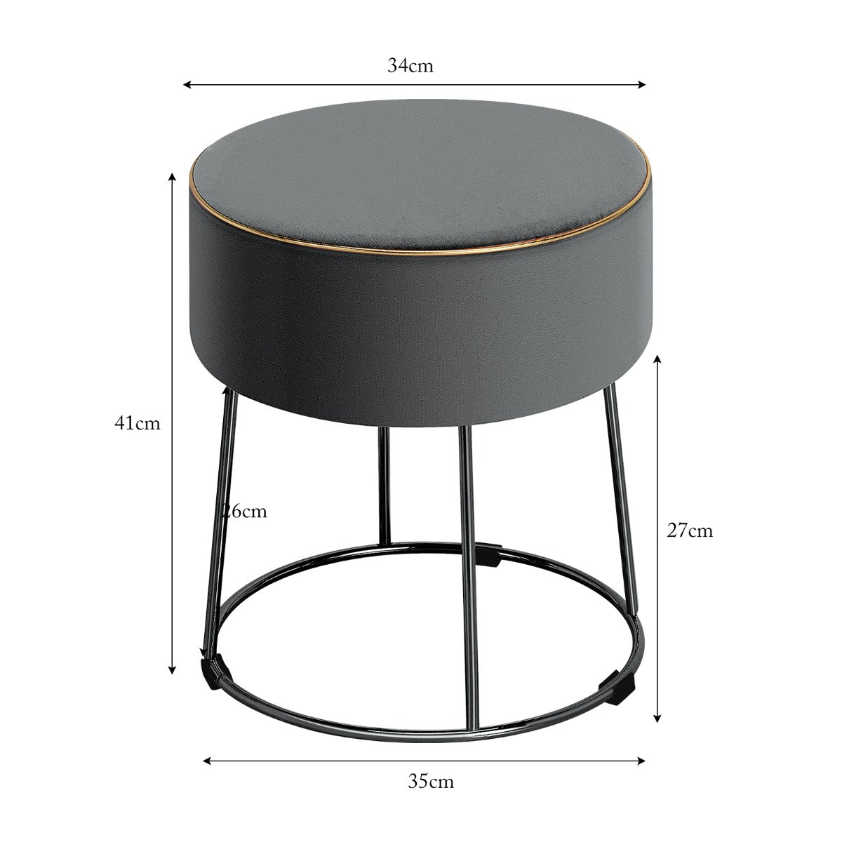 LIVSK Ronde Fluwelen Poef - Multifunctioneel als Voetensteun en Bijzettafel - Draagvermogen 150 kg - Lichtgewicht - Roze/Grijs