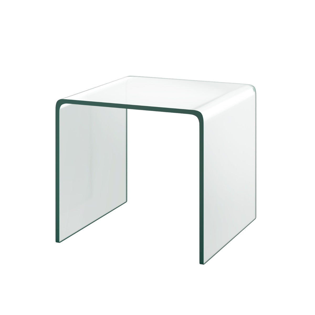 LIVSK Glazen Bijzettafel - U-vormig Design - Hittebestendig Geharde Glas - Geen Montage Nodig - Tot 30 kg - Transparant