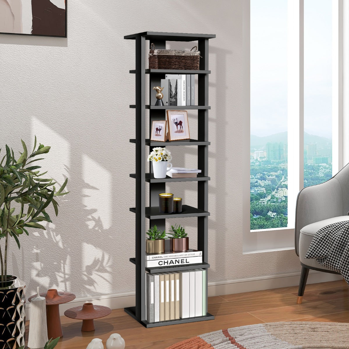 LIVSK Schoenenkast met 8 Etages - Multifunctioneel Opbergrek - Solide en Duurzaam - Voor Diverse Schoenen - Zwart