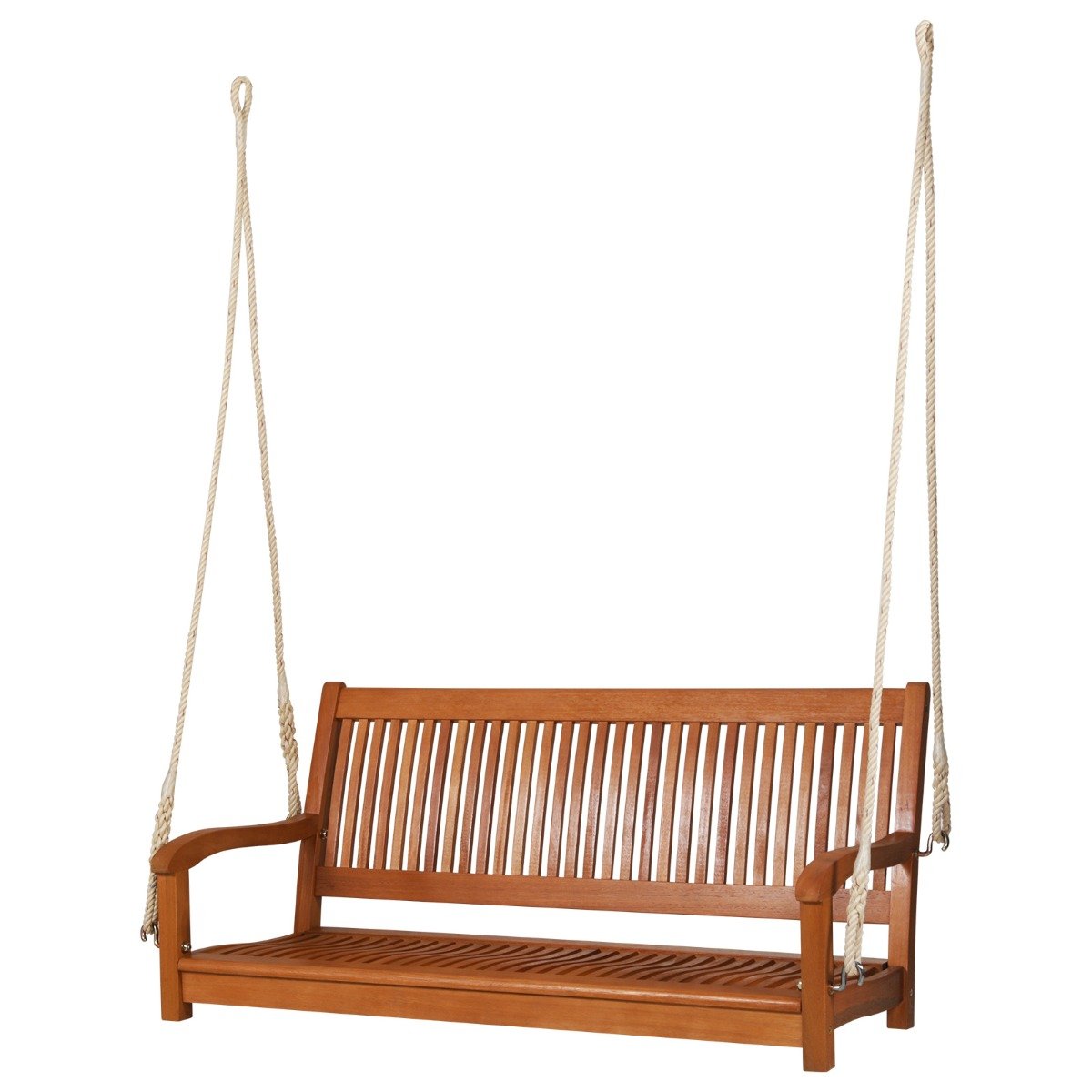 LIVSK Schommelbank Eucalyptus - Ergonomisch Ontwerp - Voor 2 Personen - Draagvermogen 360 kg - 126 x 62 x 60 cm - Natuurlijk