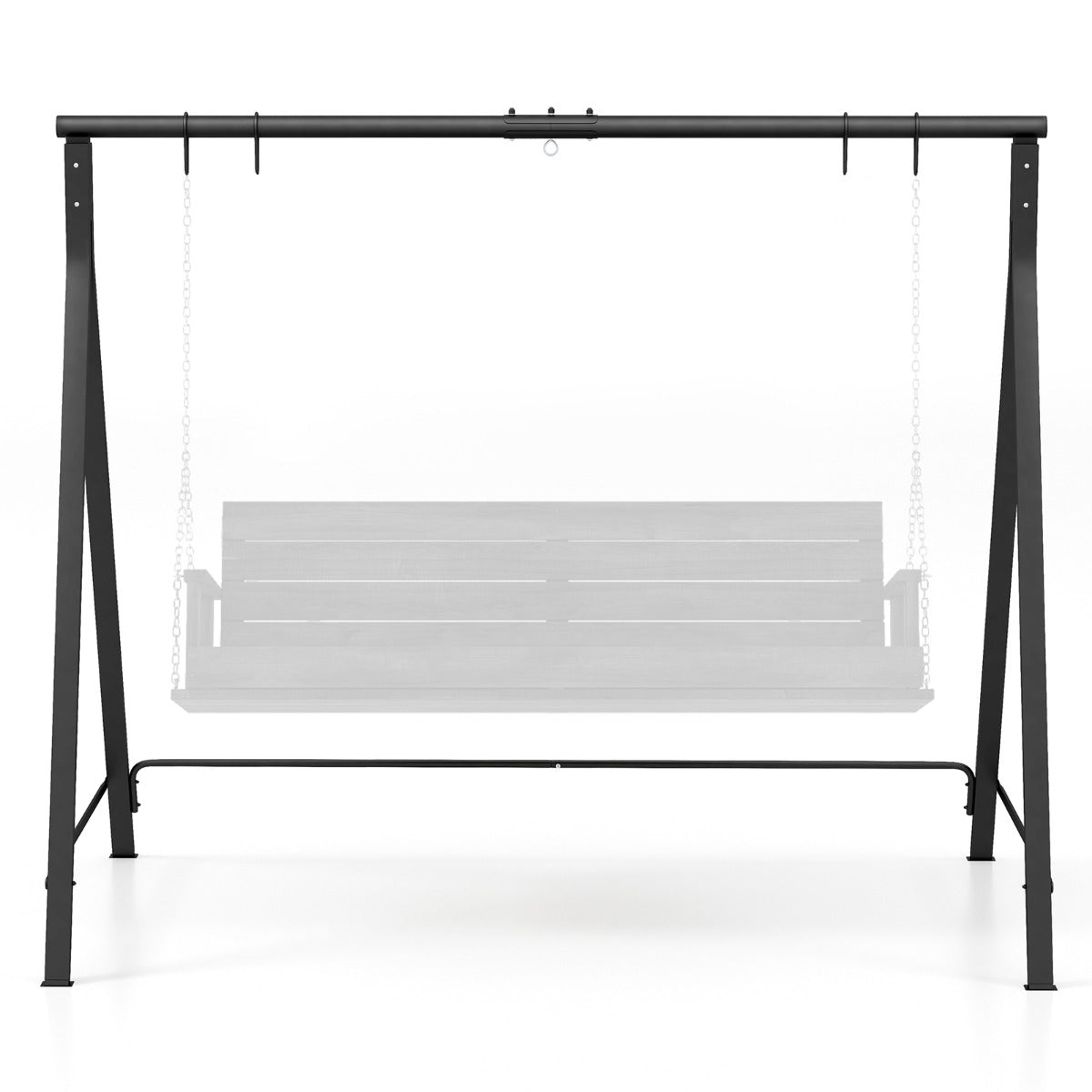 LIVSK Schommelframe met 5 Ophangringen - Robuust Metaal - A-vormig Ontwerp - Voor Diverse Schommels - Tot 120 kg - Zwart
