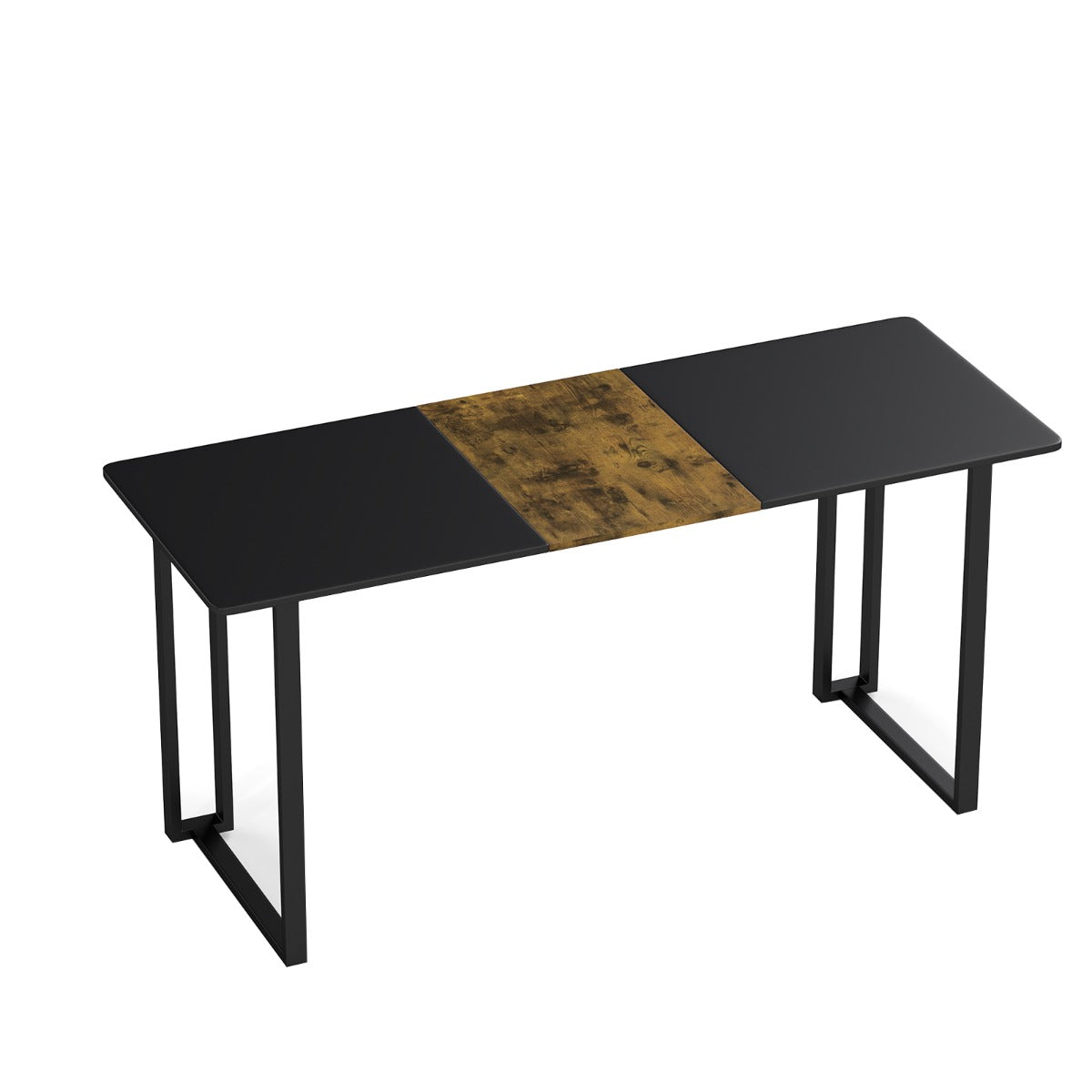 LIVSK Computerbureau - Ruim Werkoppervlak 160 x 60 cm - Stevig Metalen Frame - Comfortabel Design - Rustiek bruin & zwart