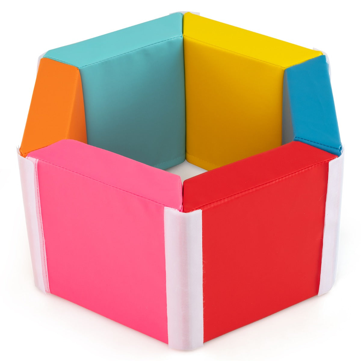 LIVSK Schuimrubberen Bouwstenen Set - 6 Trapeziumvormige Blokken - Veilige Klittenbandsluitingen - Combineerbaar - Veelkleurig