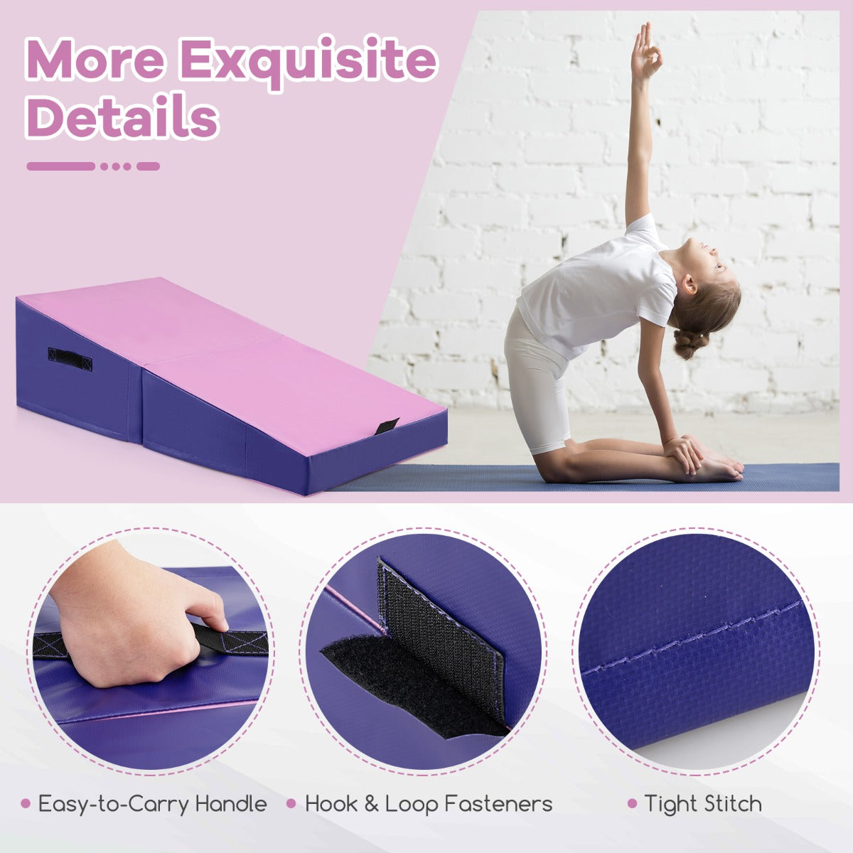 LIVSK Opvouwbare Fitnessmat - Ergonomisch en Veilig - EPE-schuim - Duurzaam PVC Leer - Ideaal voor Gymnastiek en Stretchen - Blauw