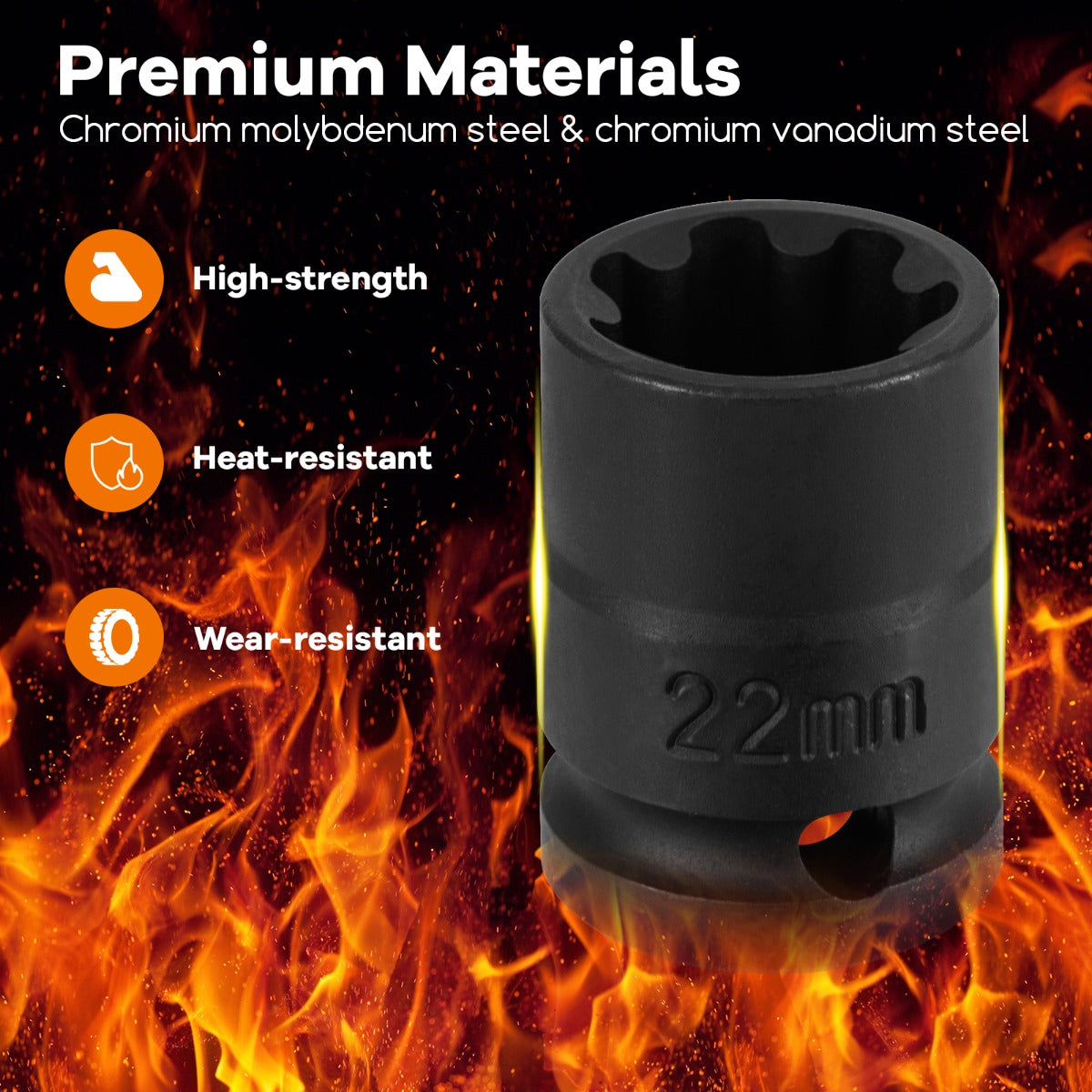 LIVSK 16-delige Remklauw Dopsleutelset - Hoogwaardig Chroom-Molybdeen en Chroom-Vanadium - Compatibel met Diverse Voertuigen -