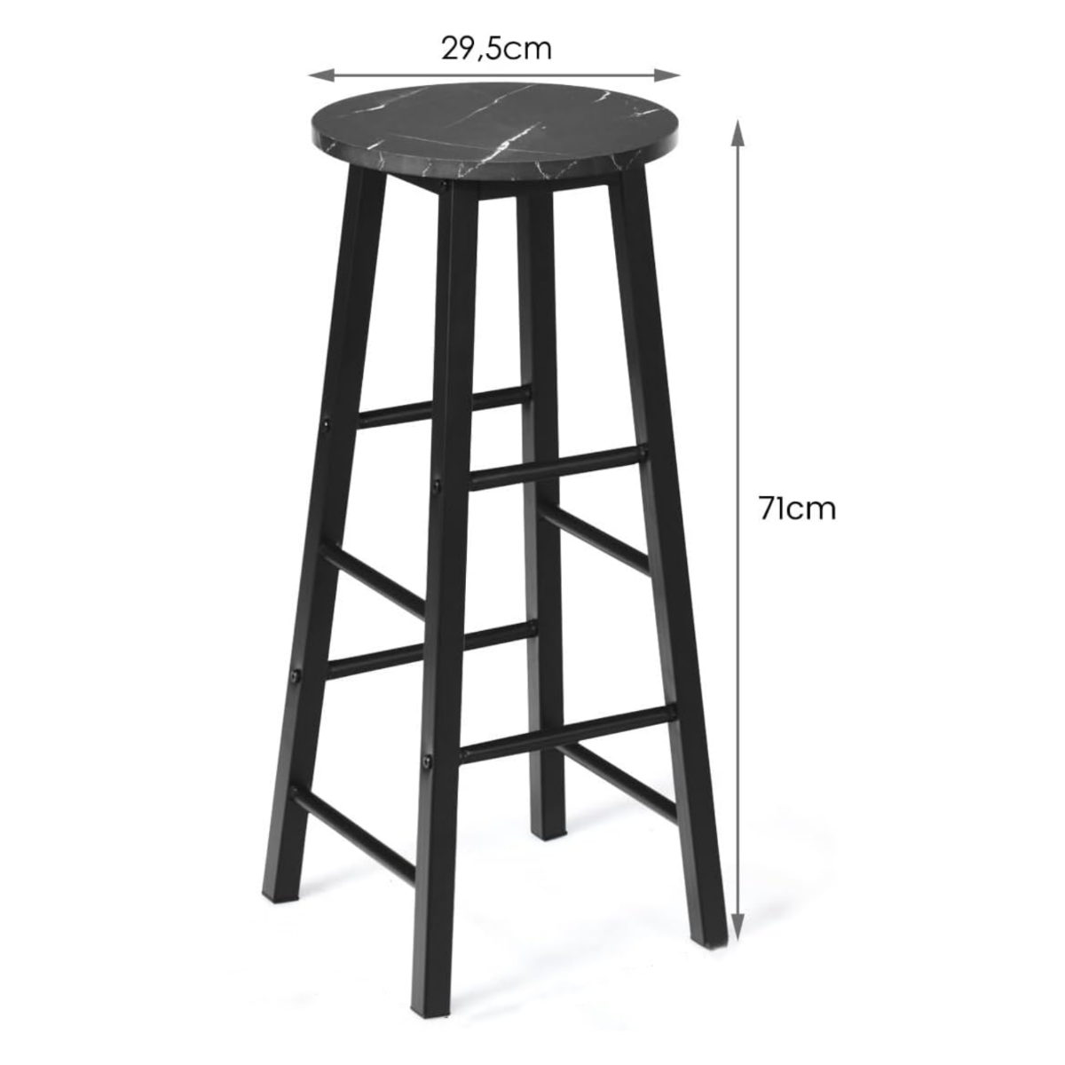 LIVSK Barkrukken Set - Hoogwaardig Spaanplaat - Ergonomische Voetensteun - Draagvermogen 115 kg - Modern Design - Zwart
