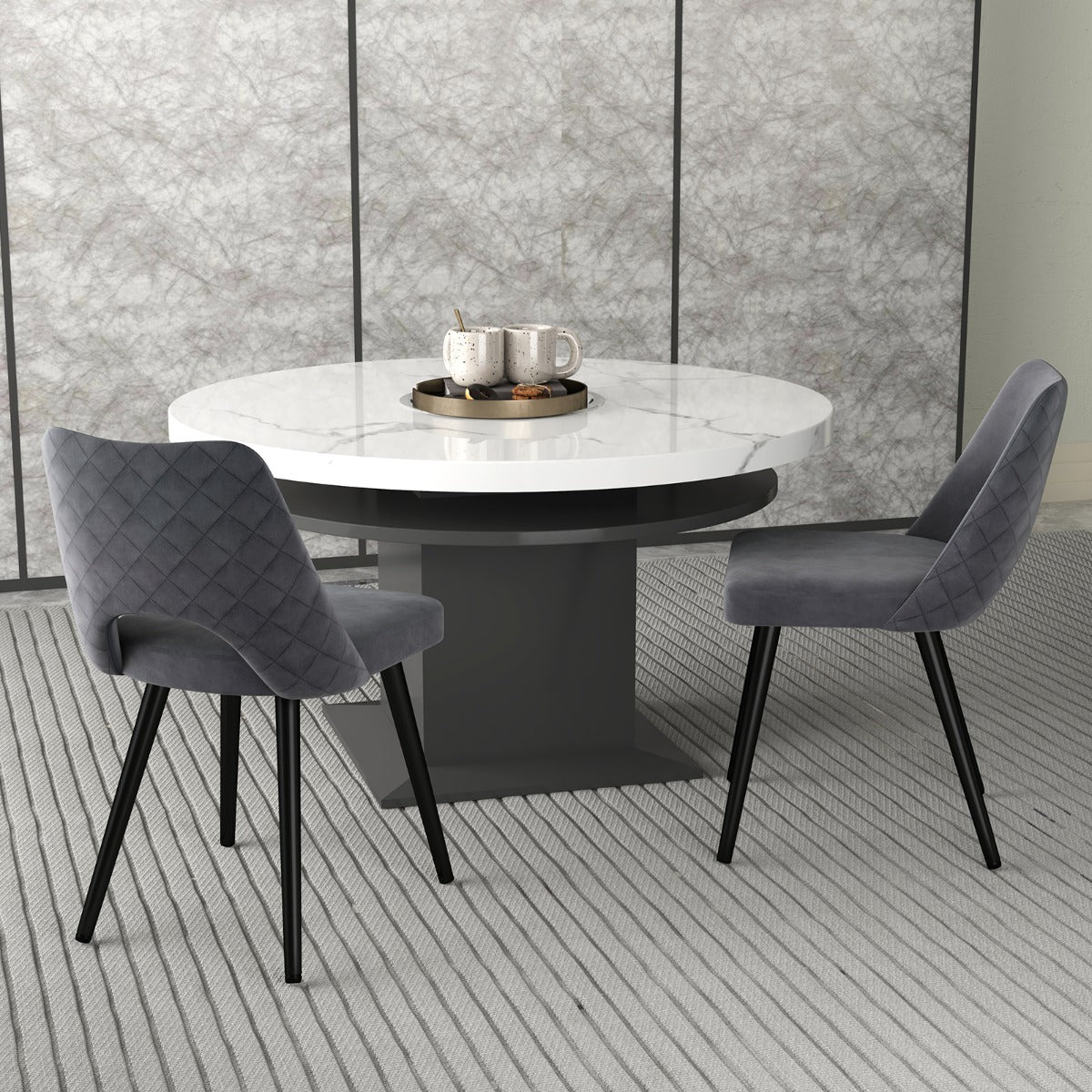 LIVSK Eetkamerstoelen - Comfortabele Zitting met Sponsvulling - Verstelbare Voetsteunen - Elegant Ontwerp - Draagvermogen 150 kg