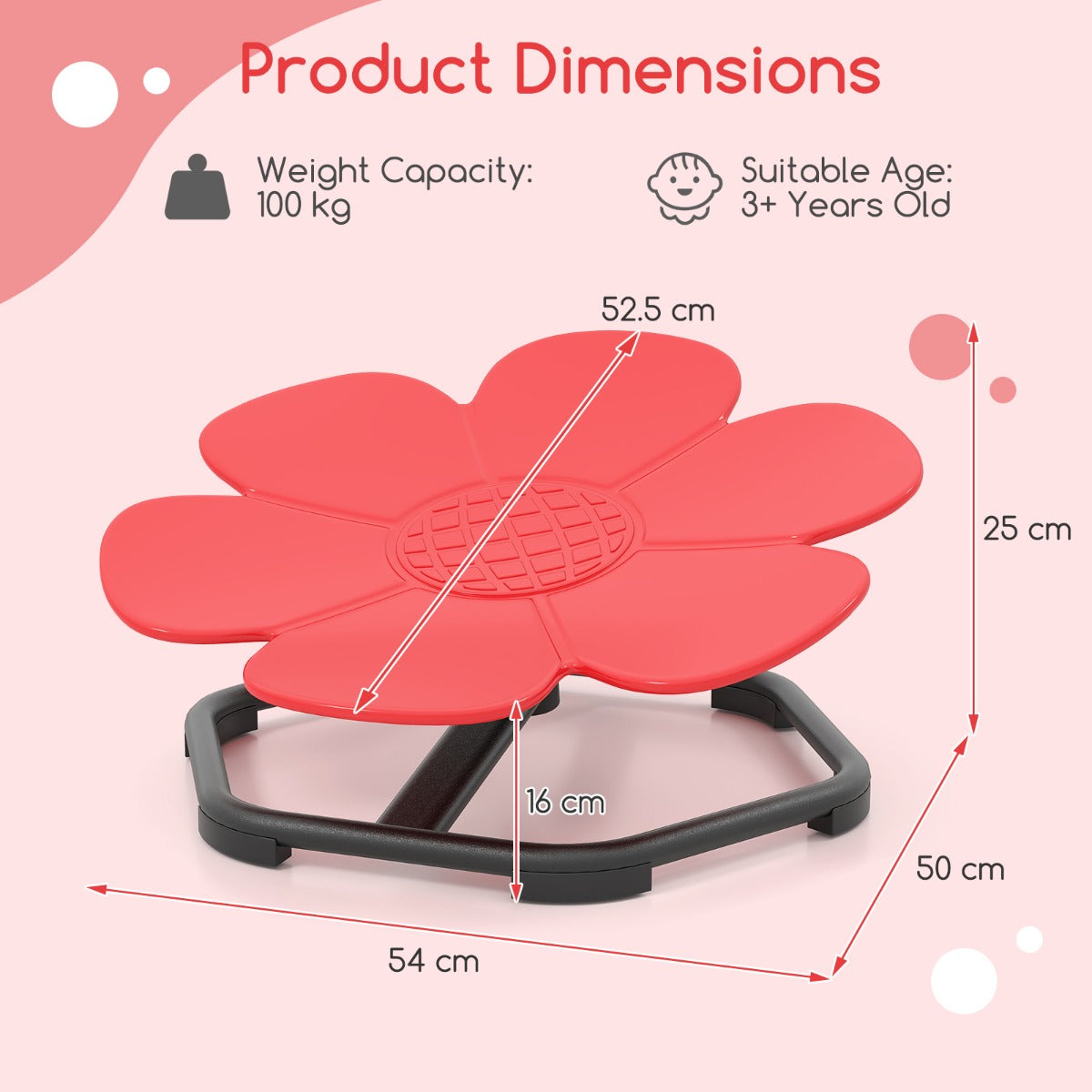 Livsk costway set van 2 kinderspeelgoed opvouwbare step met lampjes en 360 draaibare stoel met antislipbasis rood 3