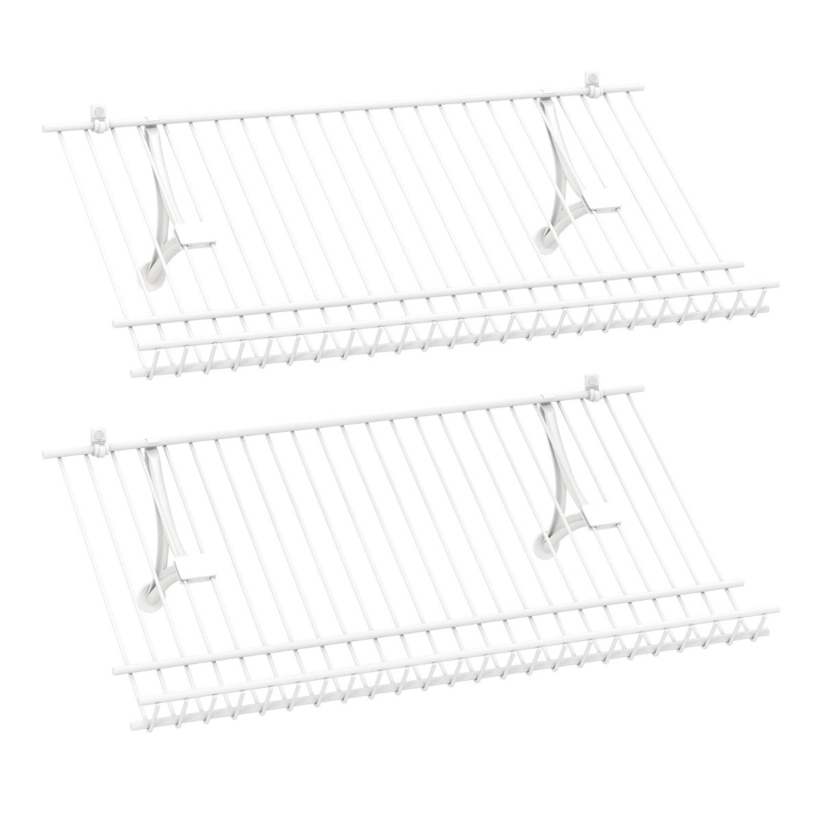LIVSK Wandgarderobepanelen - Stevig Draadframe - Aanpasbare Rekken - Inclusief Beugels en Accessoires - 61 x 30 x 2,5 cm - Wit