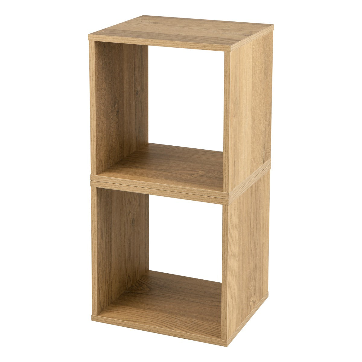 LIVSK modulaire kubuskast met 2 stapelbare opbergkubussen - Duurzaam hout - Anti-kantelbeveiliging - Voor boeken en decoratie -