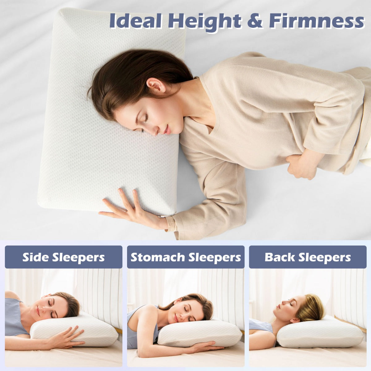 LIVSK 3D-gesneden Traagschuim Hoofdkussen - Actieve Kool voor Optimale Luchtstroom - Afneembare Kussensloop - 60 x 40 x 13 cm -