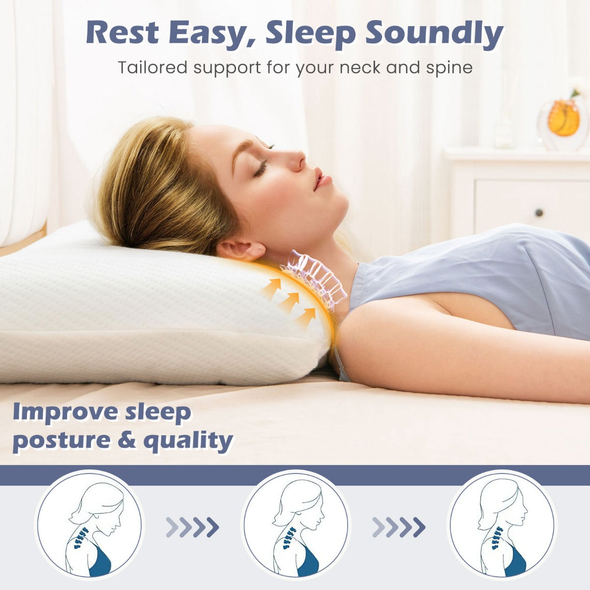 LIVSK 3D-gesneden Traagschuim Hoofdkussen - Actieve Kool voor Optimale Luchtstroom - Afneembare Kussensloop - 60 x 40 x 13 cm -