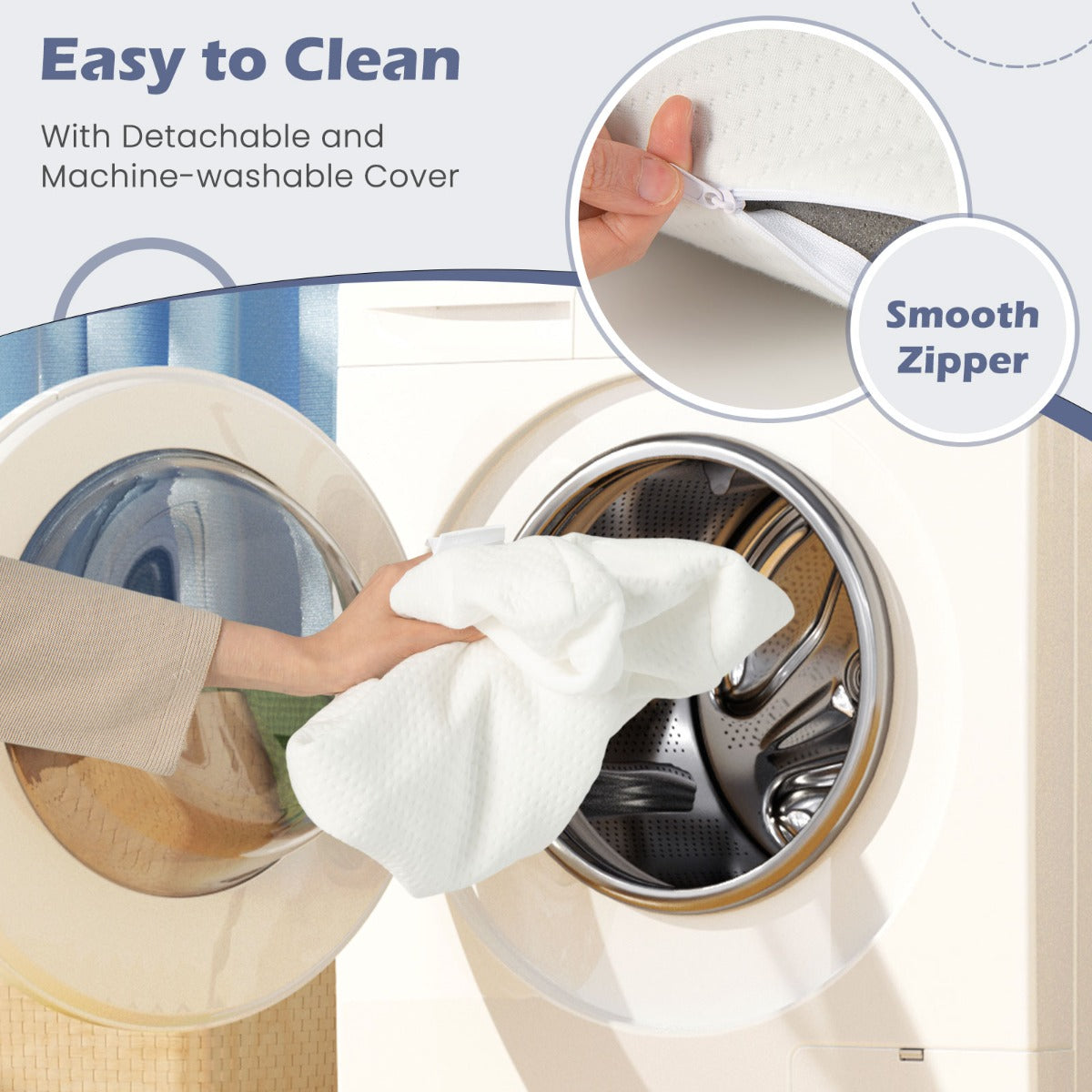 LIVSK 3D-gesneden Traagschuim Hoofdkussen - Actieve Kool voor Optimale Luchtstroom - Afneembare Kussensloop - 60 x 40 x 13 cm -