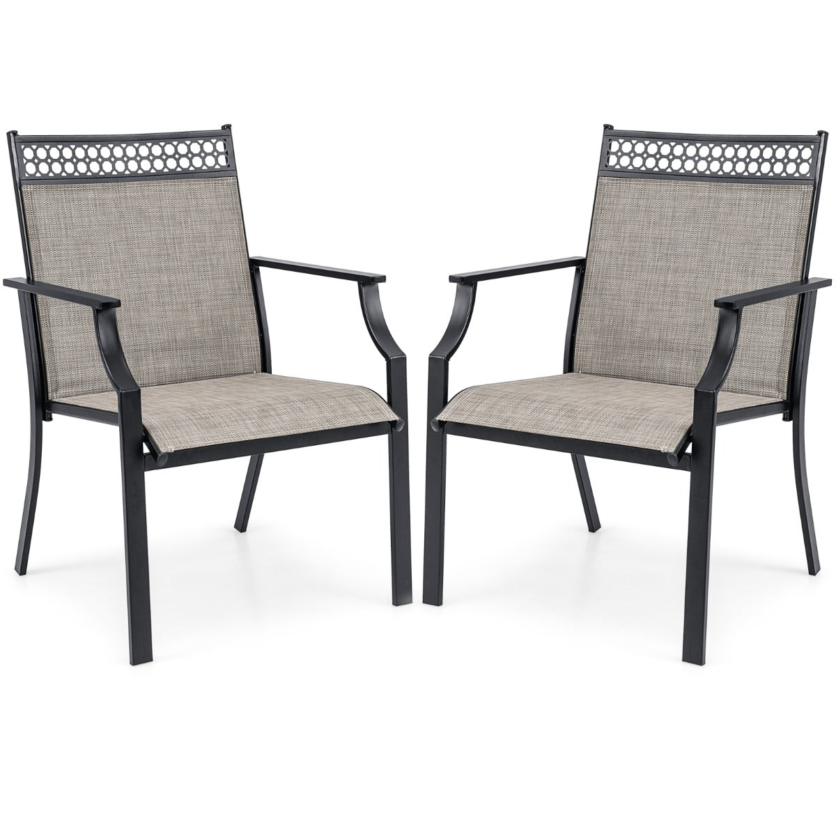 LIVSK Tuinstoelen Set van 2 - Sneldrogend en Slijtvast - Ergonomische Rugleuning - 150 kg Draagvermogen - 66 x 61 x 90 cm - Blauw