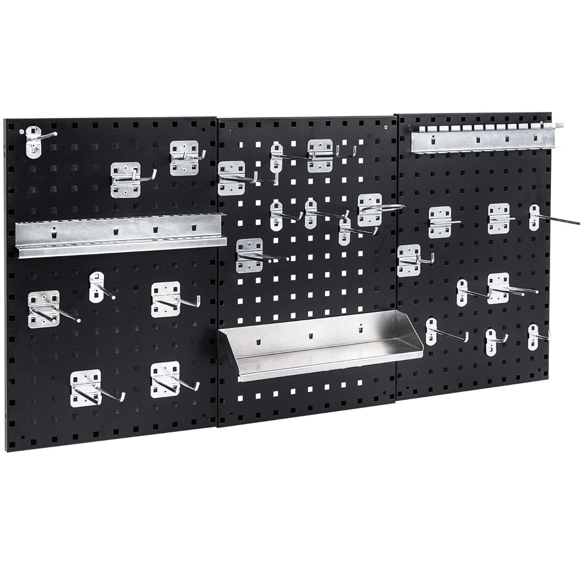 LIVSK Geperforeerd Wandpaneel Pakket - 3 Panelen van 40 x 60 cm - 28 Ophangaccessoires - Sterk Metaal - Voor Georganiseerde