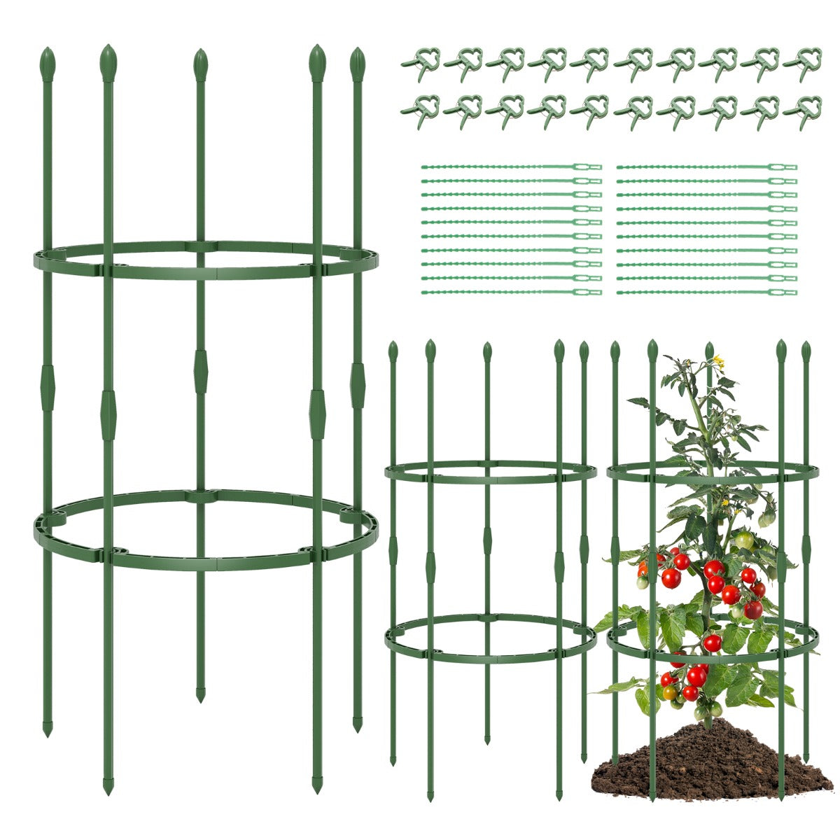 LIVSK Tuinprieeltjes Set - Verstelbaar voor Klimplanten - Roestbestendig - Eenvoudige Installatie - 50 x 102 cm - Groen