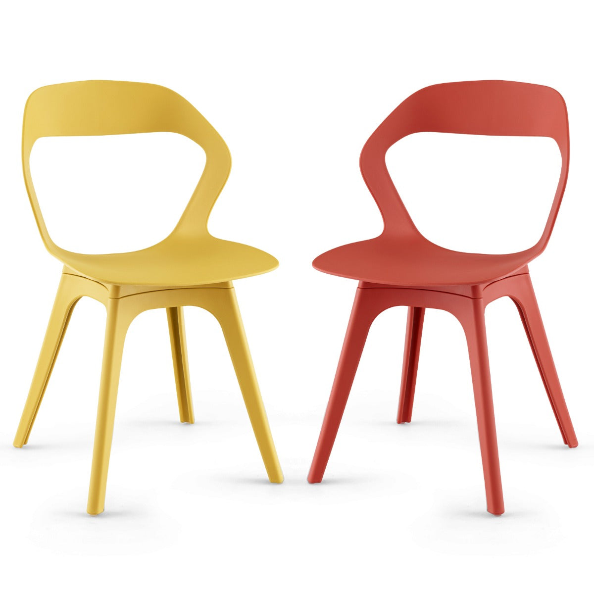 Livsk costway set van 4 eetkamerstoelen keukenstoel met gebogen rugleuning moderne eetkamerstoelen van pp 4 stoelen voor keuken kleurrijk 3