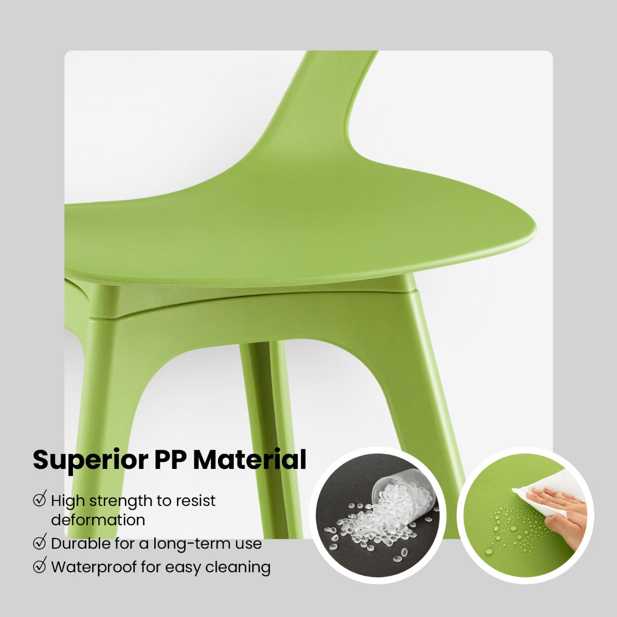 Livsk costway set van 4 eetkamerstoelen keukenstoel met gebogen rugleuning moderne eetkamerstoelen van pp 4 stoelen voor keuken kleurrijk 6