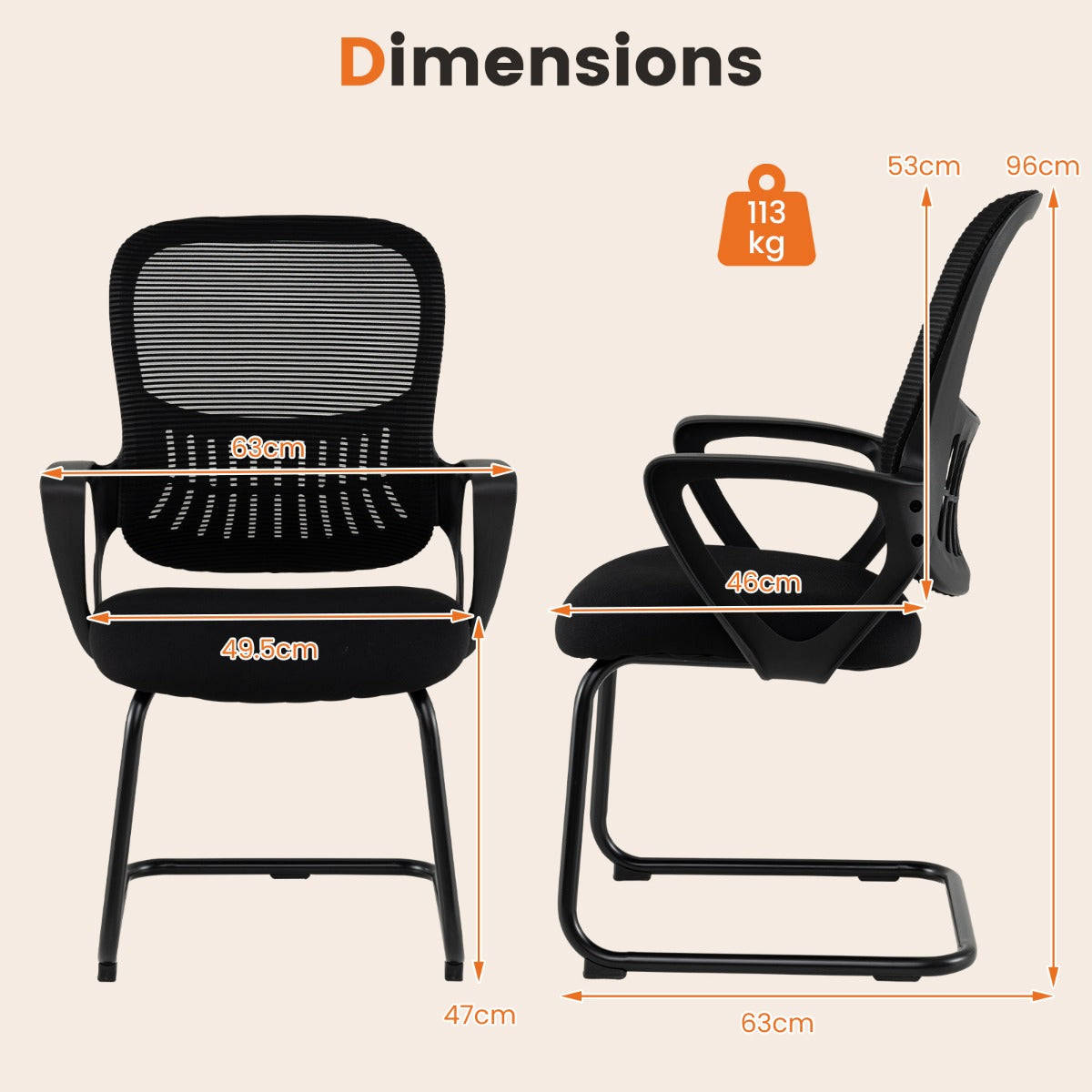 Livsk costway set van twee bureaustoelen ergonomisch ontworpen bureaustoelen 1 1