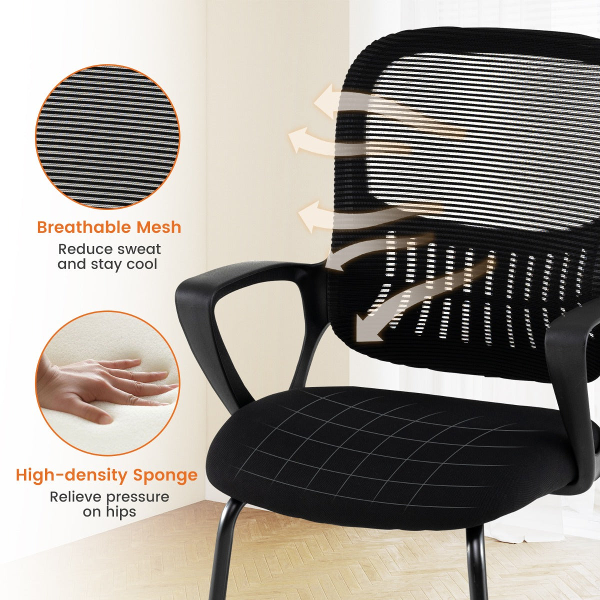 Livsk costway set van twee bureaustoelen ergonomisch ontworpen bureaustoelen 2