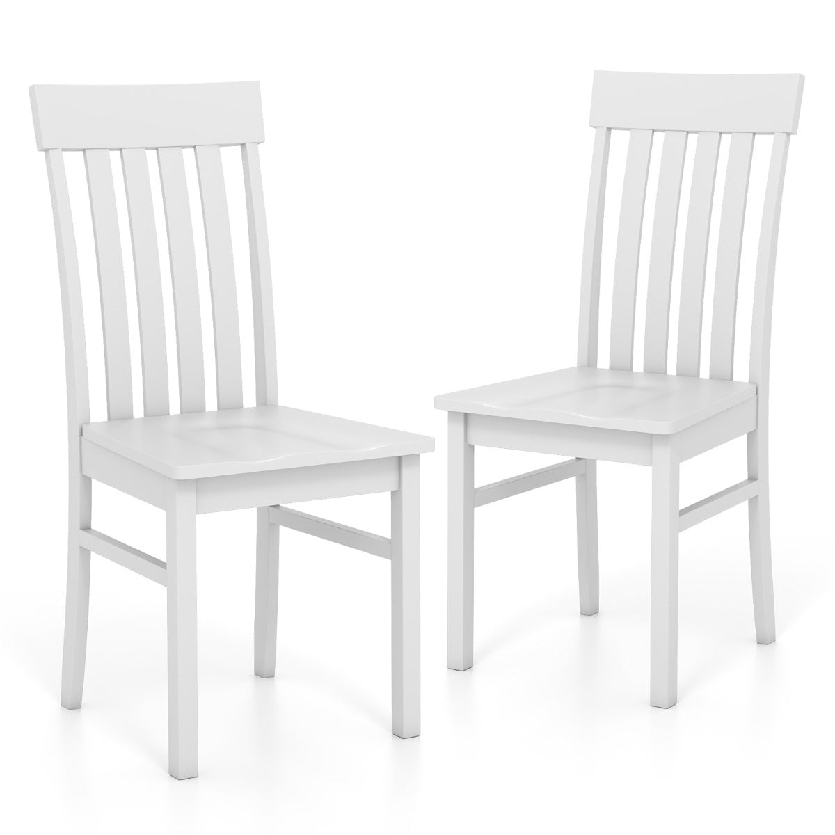 LIVSK Eetkamerstoelen Set van 2 - Ergonomisch Design - Duurzaam Rubberhout - Tot 150 kg - Wit