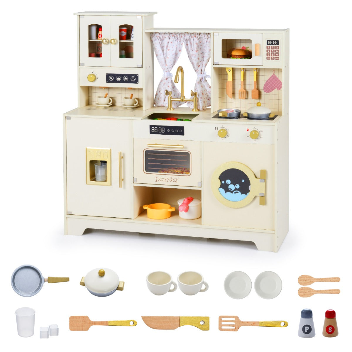 Livsk costway speelkeuken voor kinderen compleet met 14 accessoires 1 1