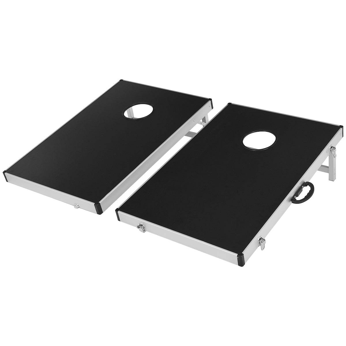 LIVSK Aluminiumlegering Spelbord - Stevig & Duurzaam - Opvouwbaar - Inclusief 2 Spelborden & 8 Zandzakken - Zwart