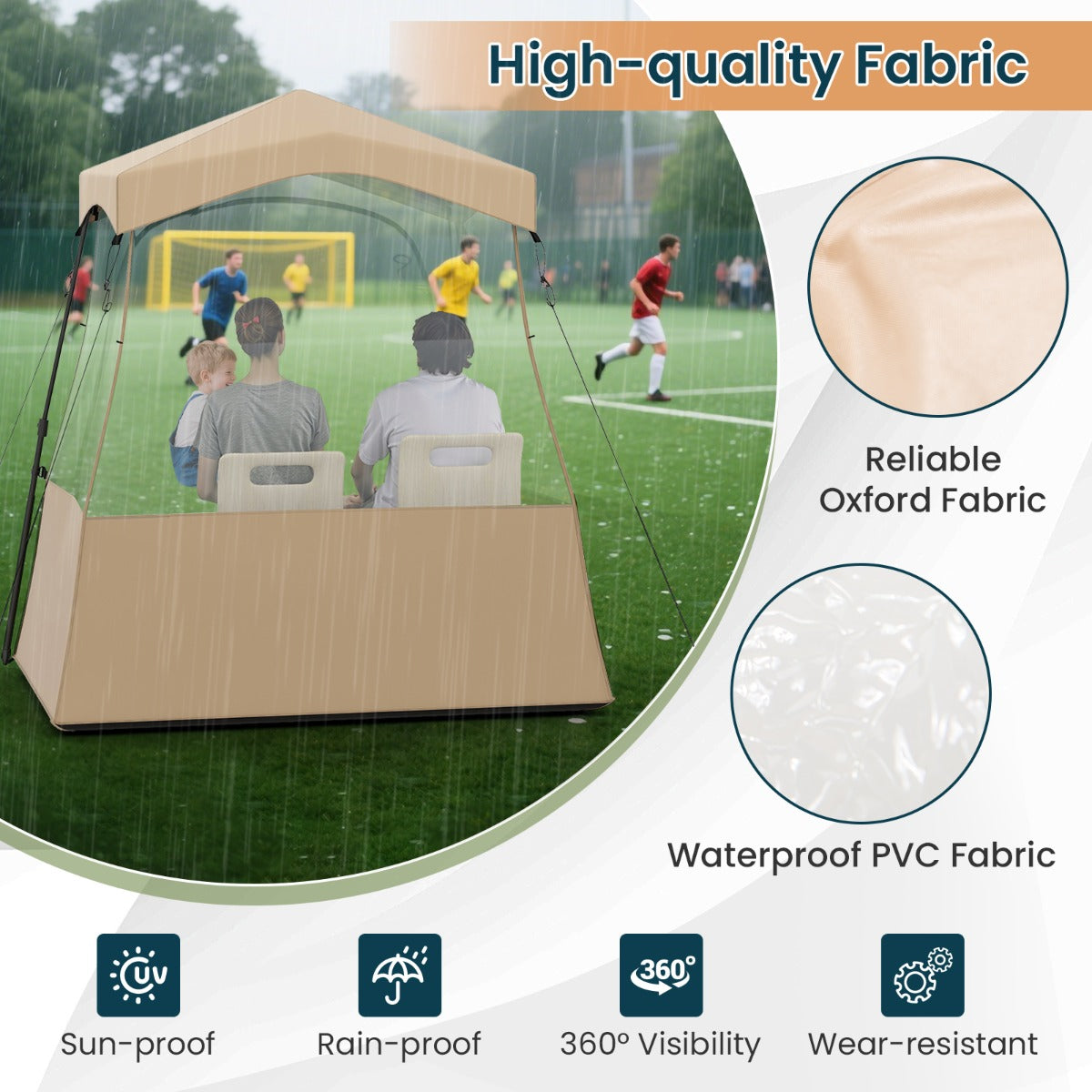 LIVSK Kampeertent - Waterdicht Oxford - materiaal - Inclusief Draagtas en Accessoires - Geschikt voor - 20℃ - 183 x 135 x 175 cm