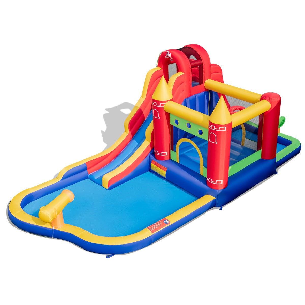 LIVSK 9-in-1 Opblaasbaar Springkasteel - Waterglijbaan - Inclusief 50 Ballen - Veilig en Duurzaam - 624 x 270 x 235 cm -