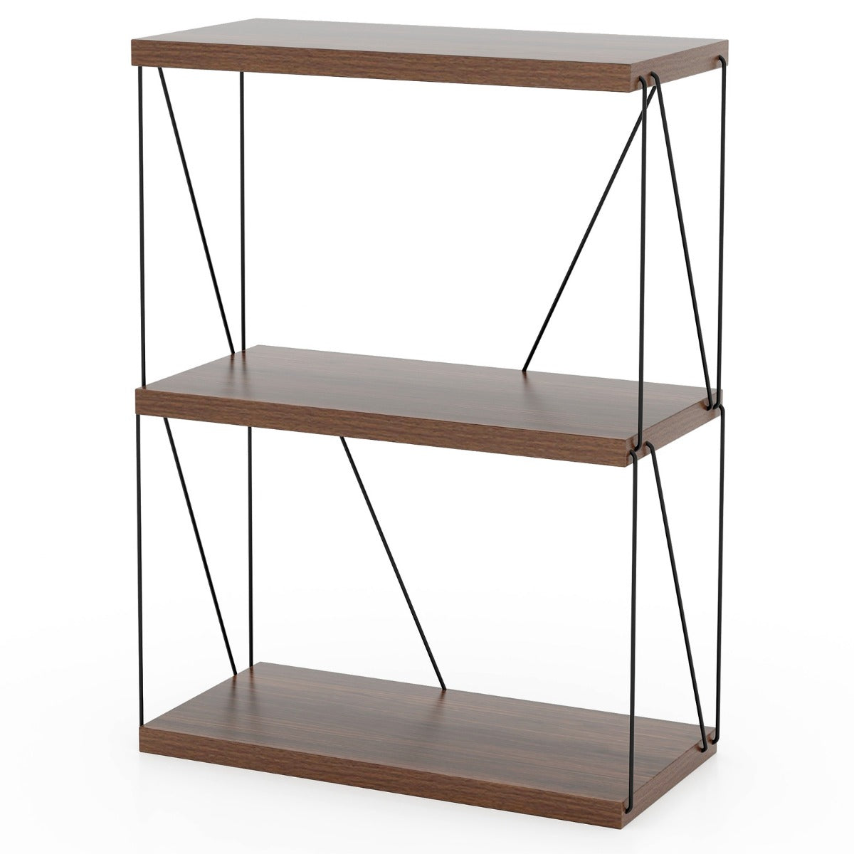 LIVSK Industrieel Boekenkast Opbergrek - Stevig Metalen Frame - Ruimtebesparend - Eenvoudige Installatie - 61 x 29,5 x 82 cm -
