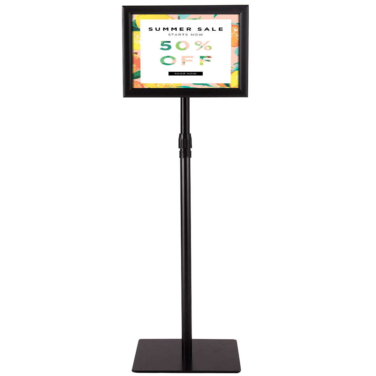 LIVSK Informatiestandaard - Hoogwaardig Kunststof en Metaal - Verstelbaar van 73,5 tot 118 cm - 360 Graden Draaibaar - Zwart