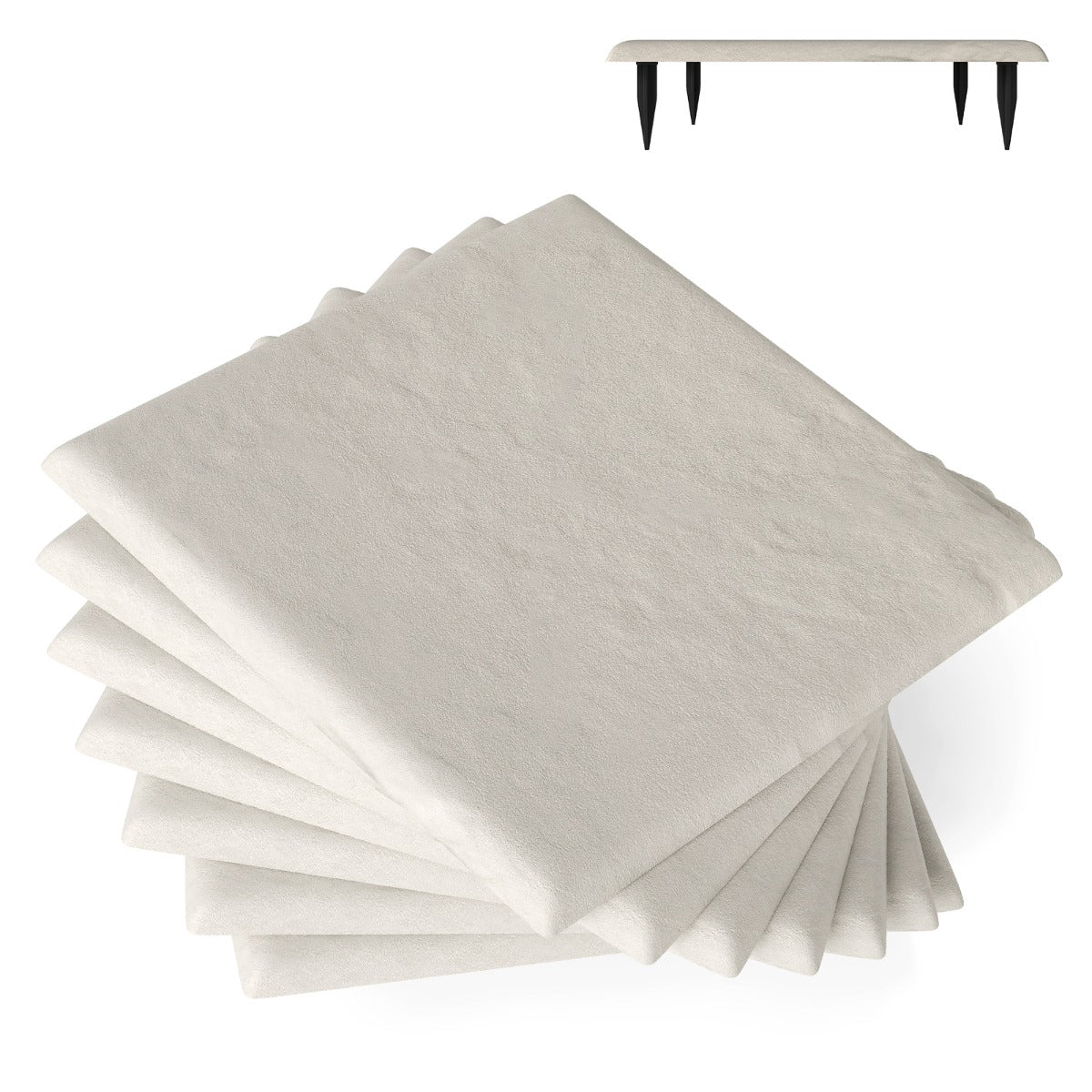 LIVSK Polypropyleen Stapstenen Set van 8 - Lichtgewicht en Weerbestendig - Antislip - 39,5 x 39,5 cm - Beige