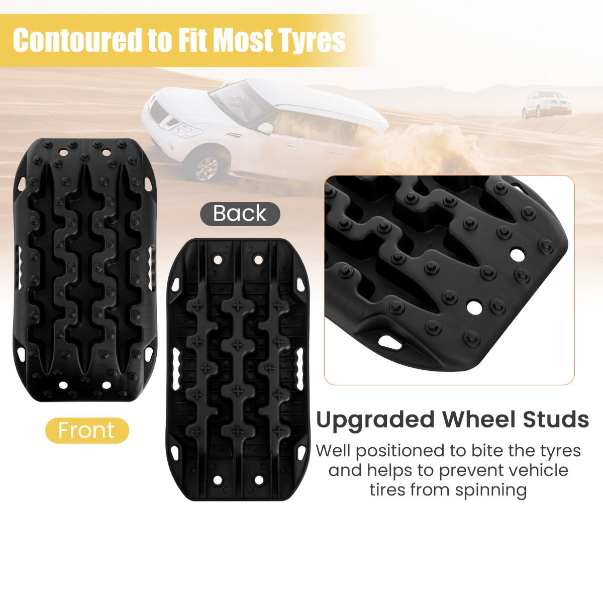 LIVSK Offroad Tractiemat Set - Lichtgewicht Nylon - Draagvermogen tot 10 ton - Voor de meeste banden - Zwart