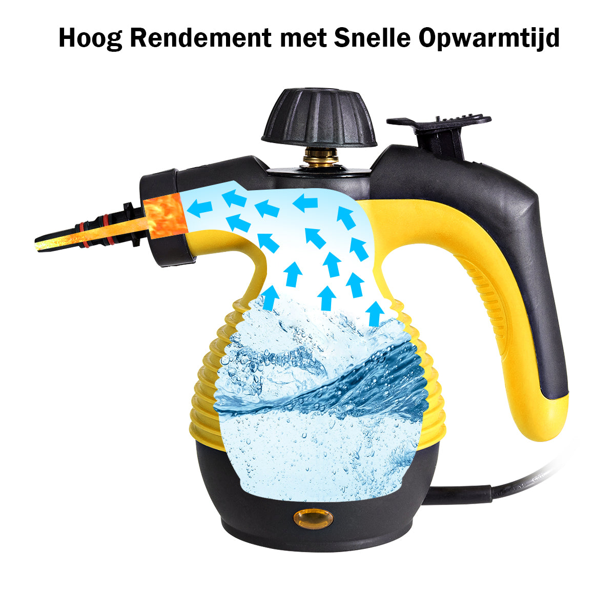 LIVSK Handstoomreiniger - 1050 W - 9-Delige Accessoireset - Veilig voor Diverse Oppervlakken - Geel