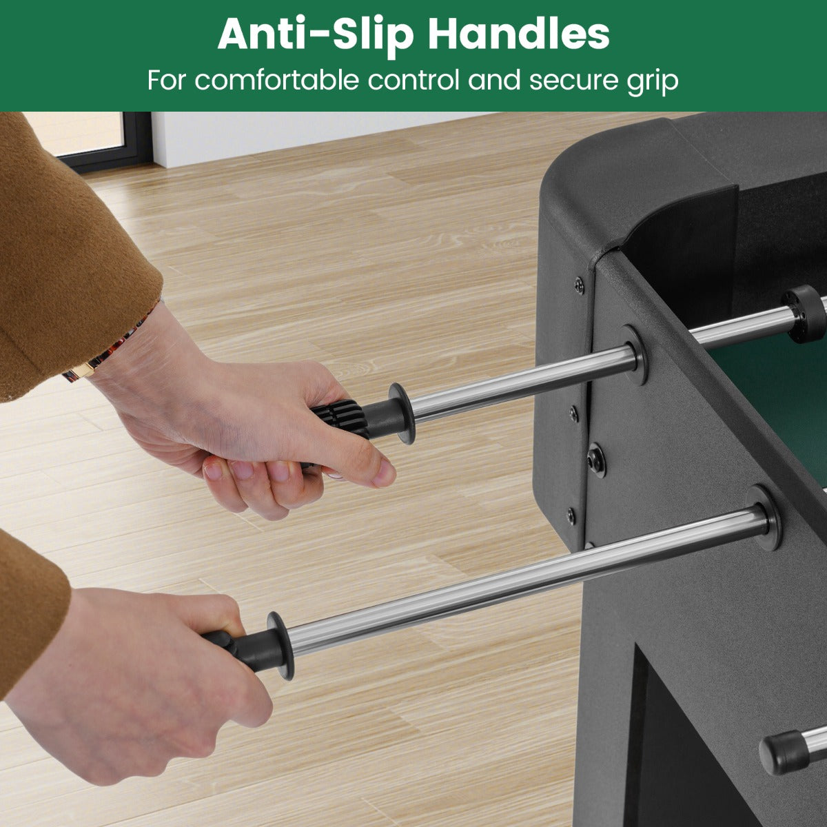 Livsk costway tafelvoetbaltafel 119 centimeter compleet met 22 spelers 2 voetballen en een uitschuifbaar scorebord zwart