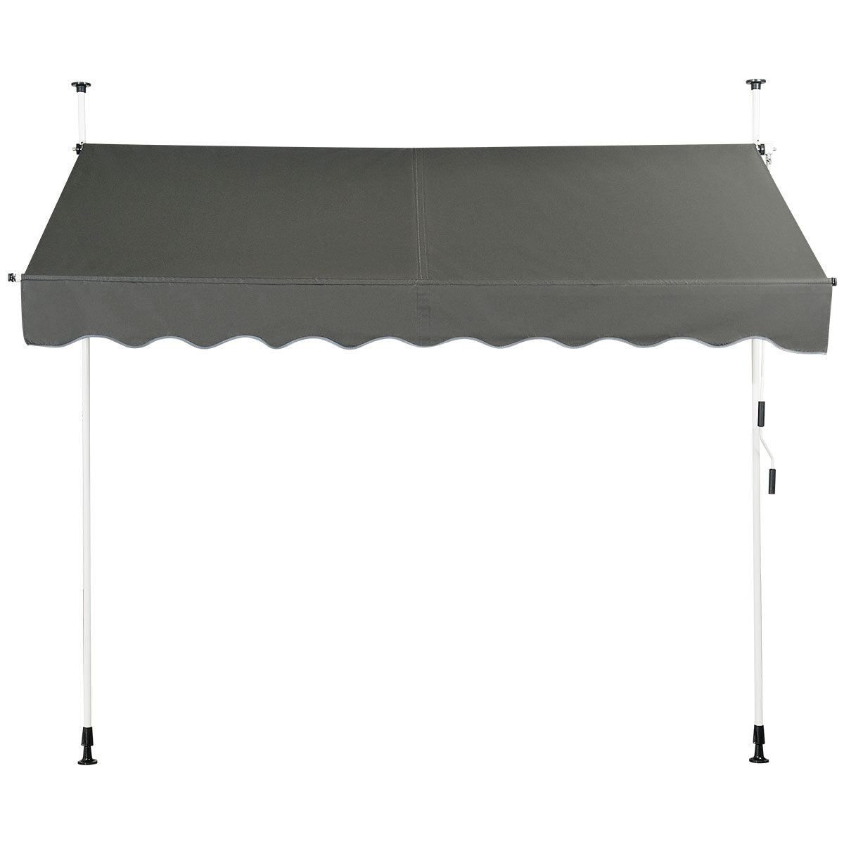 LIVSK Intrekbare Zonneluifel - Waterdicht met Aluminium Frame - Verstelbare Hoogte en Hoek - 250 x 120 cm - Grijs