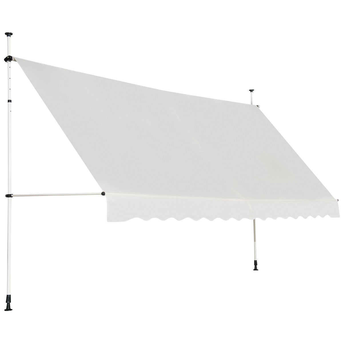 LIVSK Intrekbare Zonneluifel - Waterdicht - UV-Bestendig - Verstelbare Hoogte 200-300 cm - Aluminium en Oxford-stof - Beige